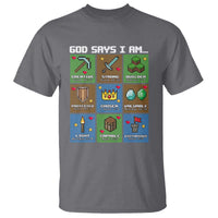 God Says I Am Pixel Art Graphic T Shirt Christian Affirmation Gamer Bible Verses - Wonder Print Shop