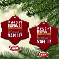 If You Can’t Dodge It Ram It Retro Truck Meme Ceramic Ornament for Gearheads Country Road Warriors - Wonder Print Shop