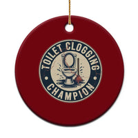 Funny Toilet Clogging Champion Badge Meme Ceramic Ornament for Poop Legends Gut Bomb Gladiators - Wonder Print Shop