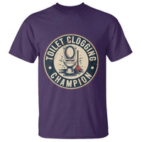Funny Toilet Clogging Champion Badge Meme T Shirt for Poop Legends Gut Bomb Gladiators - Wonder Print Shop