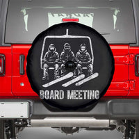 Funny Snowboarding Board Meeting Spare Tire Cover Chairlift Snowboarders Powder Junkies - Wonder Print Shop