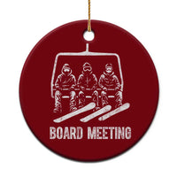 Funny Snowboarding Board Meeting Ceramic Ornament Chairlift Snowboarders Powder Junkies - Wonder Print Shop