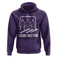 Funny Snowboarding Board Meeting Hoodie Chairlift Snowboarders Powder Junkies - Wonder Print Shop