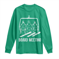 Funny Snowboarding Board Meeting Long Sleeve Shirt Chairlift Snowboarders Powder Junkies - Wonder Print Shop
