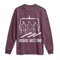 Funny Snowboarding Board Meeting Long Sleeve Shirt Chairlift Snowboarders Powder Junkies - Wonder Print Shop