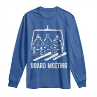 Funny Snowboarding Board Meeting Long Sleeve Shirt Chairlift Snowboarders Powder Junkies - Wonder Print Shop