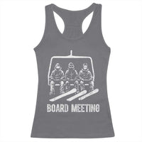 Funny Snowboarding Board Meeting Racerback Tank Top Chairlift Snowboarders Powder Junkies - Wonder Print Shop
