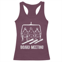 Funny Snowboarding Board Meeting Racerback Tank Top Chairlift Snowboarders Powder Junkies - Wonder Print Shop