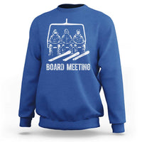 Funny Snowboarding Board Meeting Sweatshirt Chairlift Snowboarders Powder Junkies - Wonder Print Shop