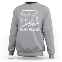 Funny Snowboarding Board Meeting Sweatshirt Chairlift Snowboarders Powder Junkies - Wonder Print Shop