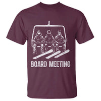 Funny Snowboarding Board Meeting T Shirt Chairlift Snowboarders Powder Junkies - Wonder Print Shop