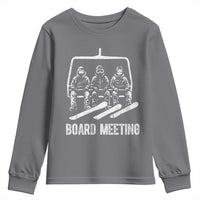 Funny Snowboarding Board Meeting Youth Sweatshirt Chairlift Snowboarders Powder Junkies - Wonder Print Shop