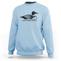 Stupid Canadian Wolf Bird Sweatshirt Funny Common Loon Meme Dry Humor - Wonder Print Shop