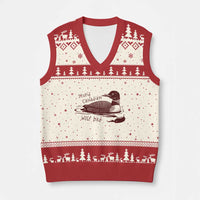 Stupid Canadian Wolf Bird Common Loon V-Neck Knit Sweater Vest Funny Absurd Bird Meme Humor - Wonder Print Shop