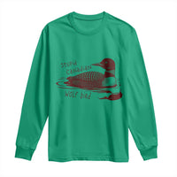 Stupid Canadian Wolf Bird Common Loon Long Sleeve Shirt Funny Absurd Bird Meme Humor - Wonder Print Shop