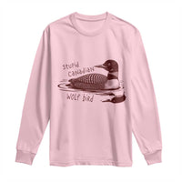 Stupid Canadian Wolf Bird Common Loon Long Sleeve Shirt Funny Absurd Bird Meme Humor - Wonder Print Shop