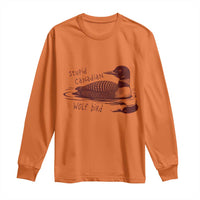 Stupid Canadian Wolf Bird Common Loon Long Sleeve Shirt Funny Absurd Bird Meme Humor - Wonder Print Shop