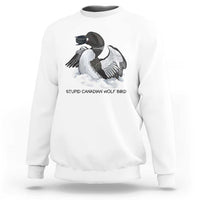 Funny Stupid Canadian Wolf Bird Sweatshirt Common Loon with Hockey Puck Bird Meme - Wonder Print Shop