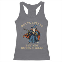 Outta Spells But Not Outta Shells Racerback Tank Top Funny Wizard Fantasy Meme - Wonder Print Shop