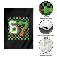 Funny 67 Pixel Style Graphic Garden Flag Viral Six Seven Meme Gamer - Wonder Print Shop