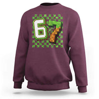 Funny 67 Pixel Style Graphic Sweatshirt Viral Six Seven Meme Gamer - Wonder Print Shop