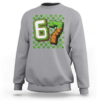 Funny 67 Pixel Style Graphic Sweatshirt Viral Six Seven Meme Gamer - Wonder Print Shop