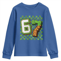 Funny 67 Pixel Style Graphic Youth Sweatshirt Viral Six Seven Meme Gamer - Wonder Print Shop