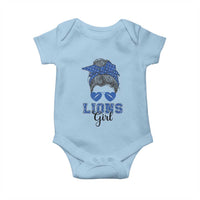 Lions Girl Baby Onesie Messy Bun Funny Sports Fan Team