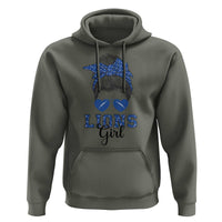 Lions Girl Hoodie Messy Bun Funny Sports Fan Team