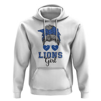 Lions Girl Hoodie Messy Bun Funny Sports Fan Team