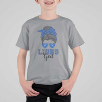 Lions Girl T Shirt For Kid Messy Bun Funny Sports Fan Team