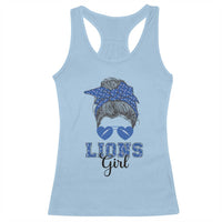 Lions Girl Racerback Tank Top Messy Bun Funny Sports Fan Team
