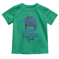 Lions Girl Toddler T Shirt Messy Bun Funny Sports Fan Team