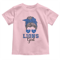 Lions Girl Toddler T Shirt Messy Bun Funny Sports Fan Team