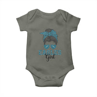 Eagles Girl Baby Onesie Messy Bun Funny Sports Fan Team