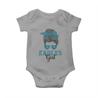 Eagles Girl Baby Onesie Messy Bun Funny Sports Fan Team