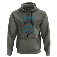 Eagles Girl Hoodie Messy Bun Funny Sports Fan Team