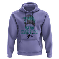 Eagles Girl Hoodie Messy Bun Funny Sports Fan Team