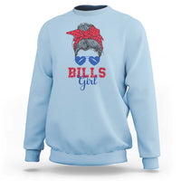 Bills Girl Sweatshirt Messy Bun Funny Sports Fan Team