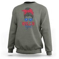Bills Girl Sweatshirt Messy Bun Funny Sports Fan Team