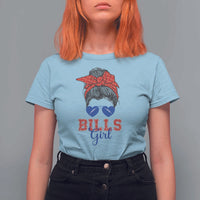 Bills Girl T Shirt For Women Messy Bun Funny Sports Fan Team