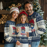 Bills Girl Knitted Sweatshirt Messy Bun Funny Sports Fan Team