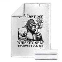 I'll Take My Whiskey Neat Because F Ice Throw Blanket Smoking and Drinking Bigfoot Subtle Political Resistance