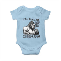 I'll Take My Whiskey Neat Because F Ice Baby Onesie Smoking and Drinking Bigfoot Subtle Political Resistance