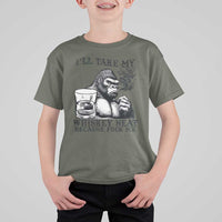 I'll Take My Whiskey Neat Because F Ice T Shirt For Kid Smoking and Drinking Bigfoot Subtle Political Resistance