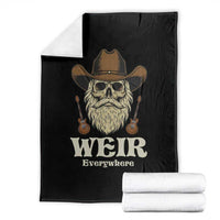Weir Everywhere Western Skull Guitarist Throw Blanket Legendary Musician Memorial Retro Tribute for Fans