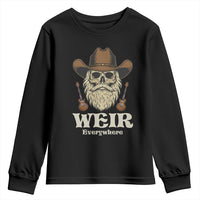 Weir Everywhere Western Skull Guitarist Youth Sweatshirt Legendary Musician Memorial Retro Tribute for Fans