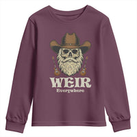 Weir Everywhere Western Skull Guitarist Youth Sweatshirt Legendary Musician Memorial Retro Tribute for Fans