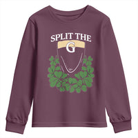 Split the G Funny Irish Stout Beer Drinking Game Youth Sweatshirt St. Patrick’s Day Shamrocks Pub Crawl Crew