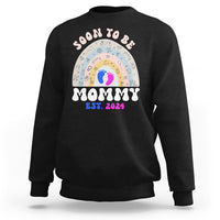 New Mom Sweatshirt Soon To Be Mommy Est 2024 Blue Pink Baby Feets Rainbow - Wonder Print Shop